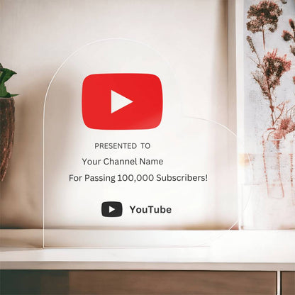 Youtube Plaque - Heart Shaped