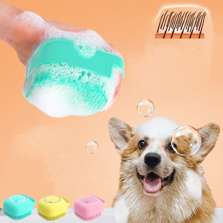 Animals & Pet Supplies 【CJ327】Pet Shampoo Massager Brush  Massage Comb Grooming Scrubber Shower Brush for Bathing Short Hair Pets Soft Silicone Brush