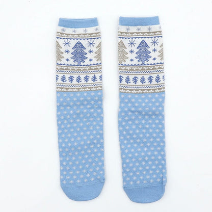 Blue Christmas Tree / 38-45 Christmas stocking trend gold silk pair socks for men and women