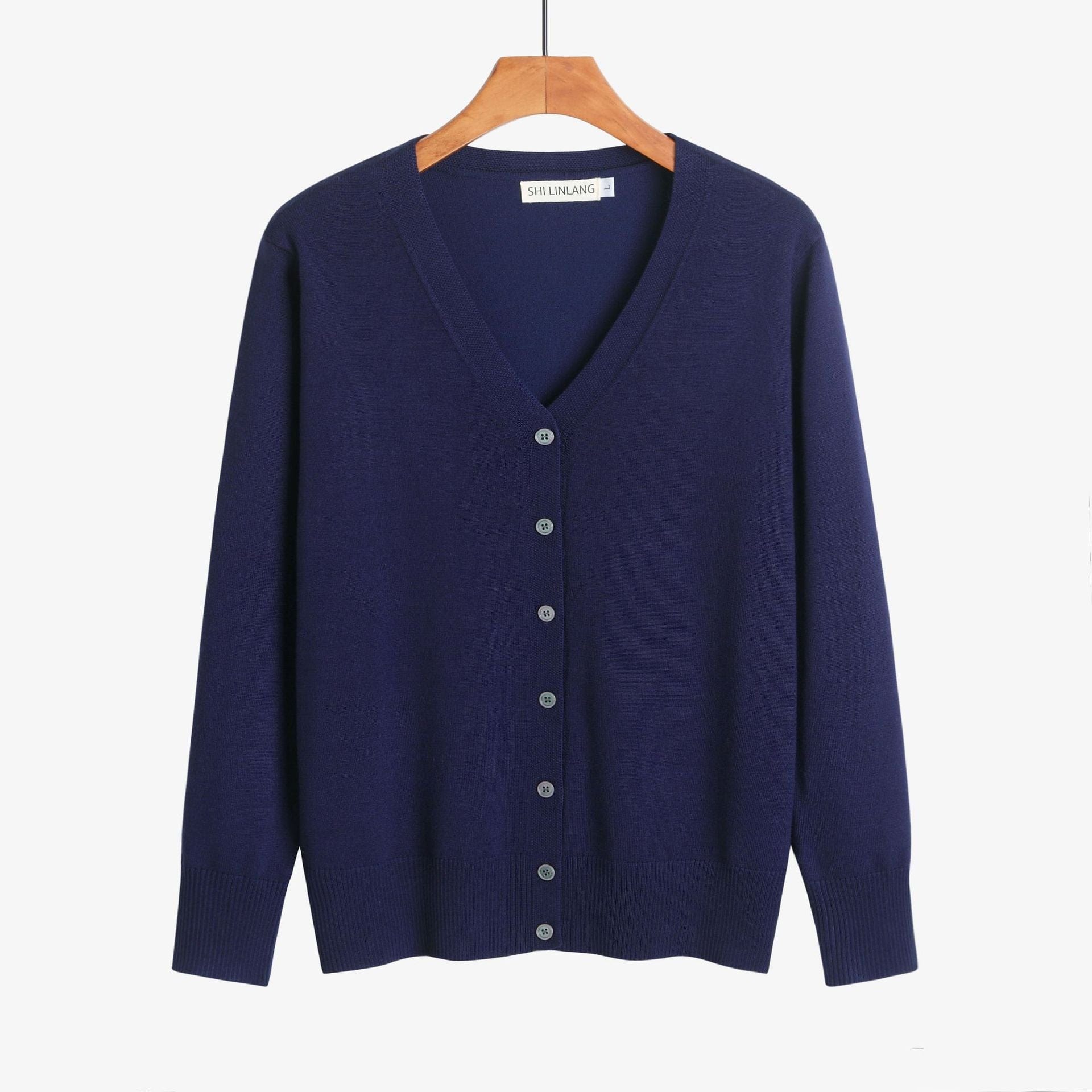 blue / M Women Sweater Coat Solid