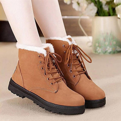 Boots 2 / Brown Women Lace Up Winter Warm Shoes