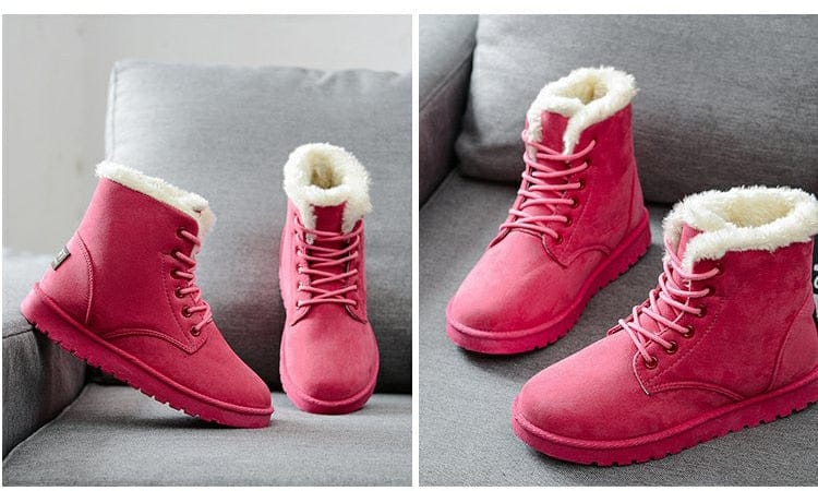 Boots Women Lace Up Winter Warm Shoes