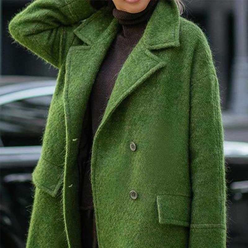 Coats Women Vintage Plain Long Sleeve Plus Size Casual Outwear