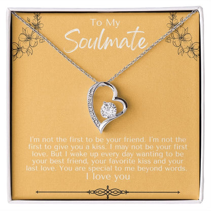 Jewelry 14k White Gold Finish / Standard Box Forever Love Necklace For My Soulmate