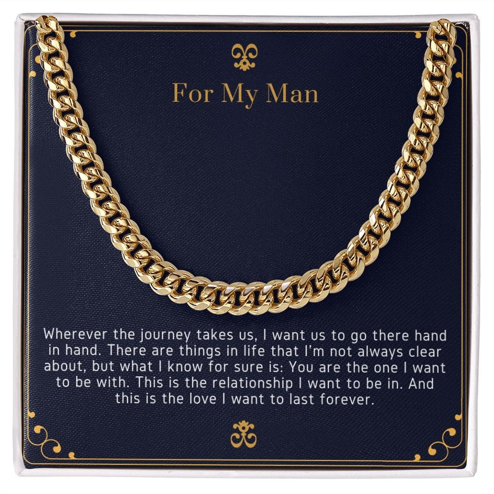 Jewelry 14K Yellow Gold Finish / Standard Box Cuban Link Chain For My Man - 1