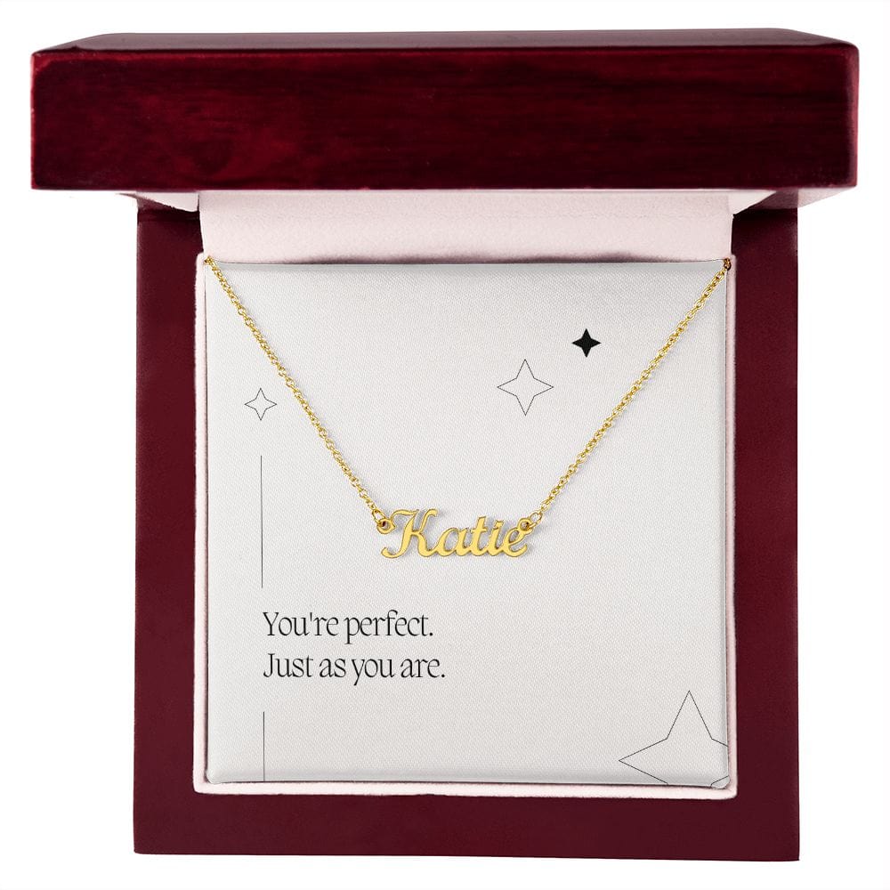 Jewelry 18k Yellow Gold Finish / Luxury Box Personalized Name Necklace