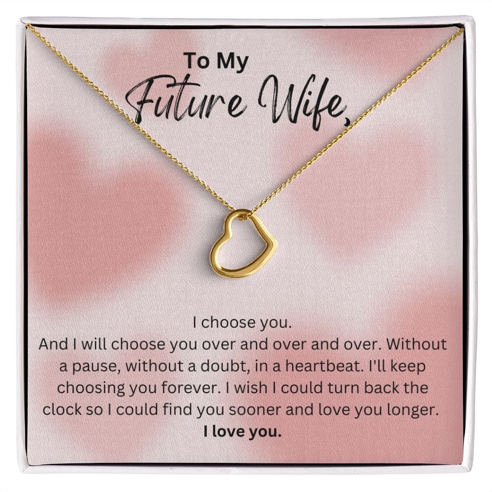 Jewelry 18k Yellow Gold Finish / Standard Box Delicate Heart Necklace For My Future Wife