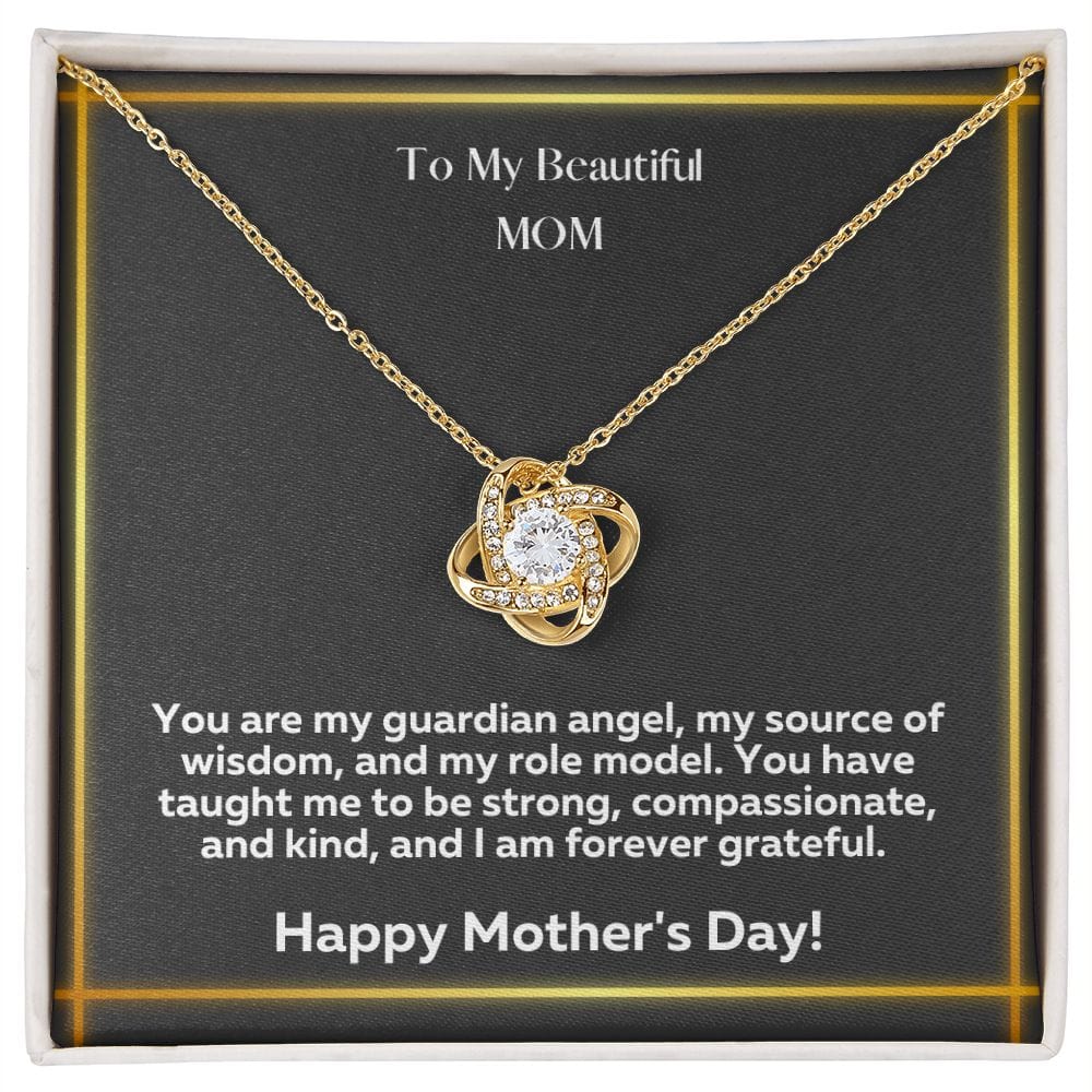 Jewelry 18K Yellow Gold Finish / Standard Box Mother's Day Special Love Knot Necklave