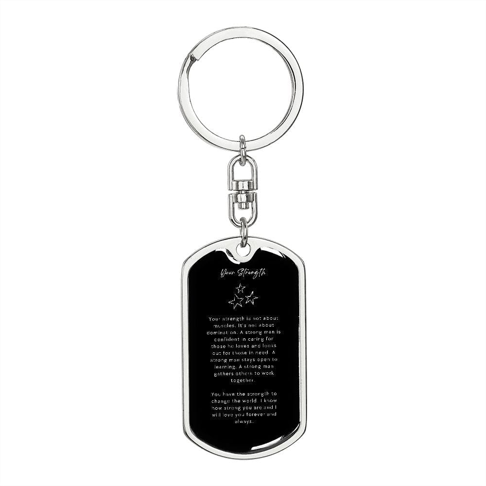 Jewelry Dog Tag with Swivel Keychain (Steel) / No Graphic Dog Tag Keychain