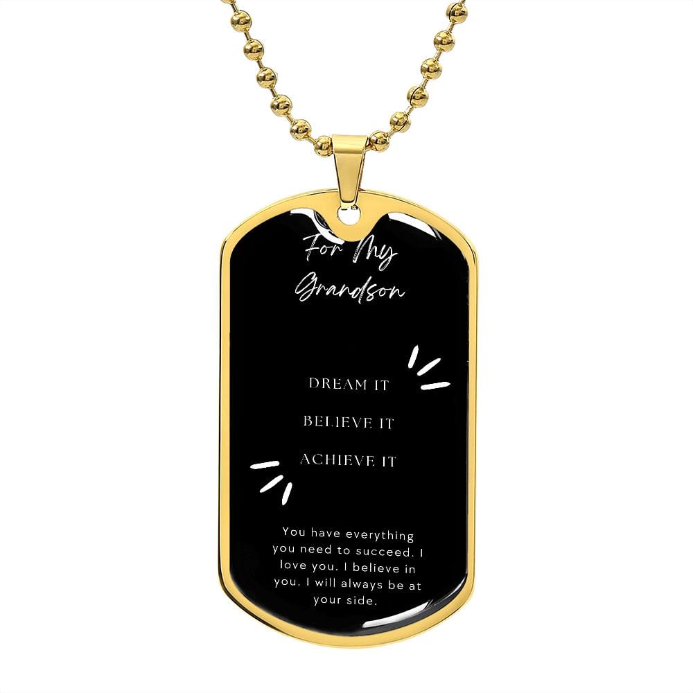 Jewelry Military Chain (Gold) / No Dog Tag For My Grandson