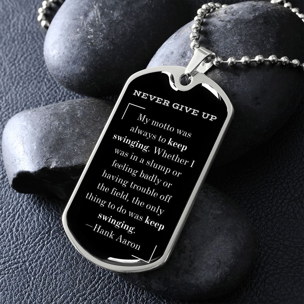 Jewelry Never Give Up Dog Tag For My Son
