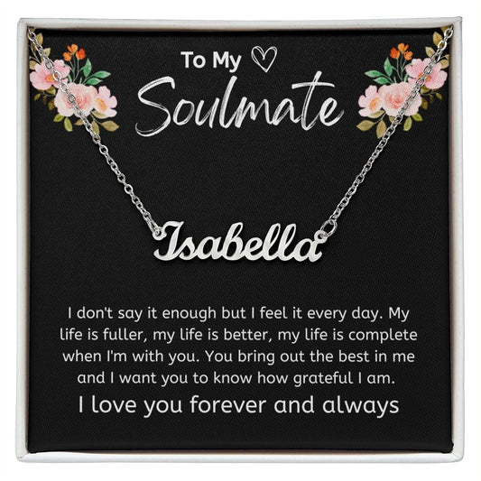 Jewelry Polished Stainless Steel / Standard Box Personalized Name Necklace For My Soulmate