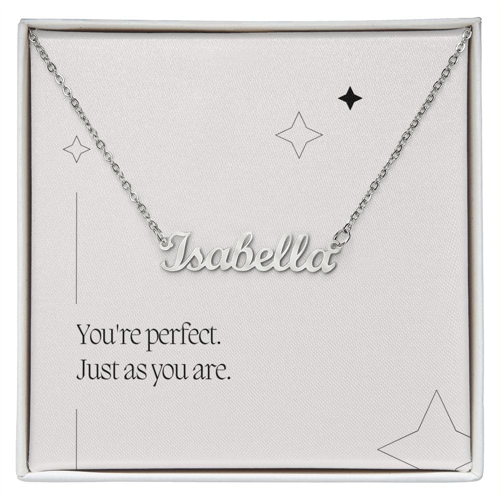 Jewelry Polished Stainless Steel / Standard Box Personalized Name Necklace