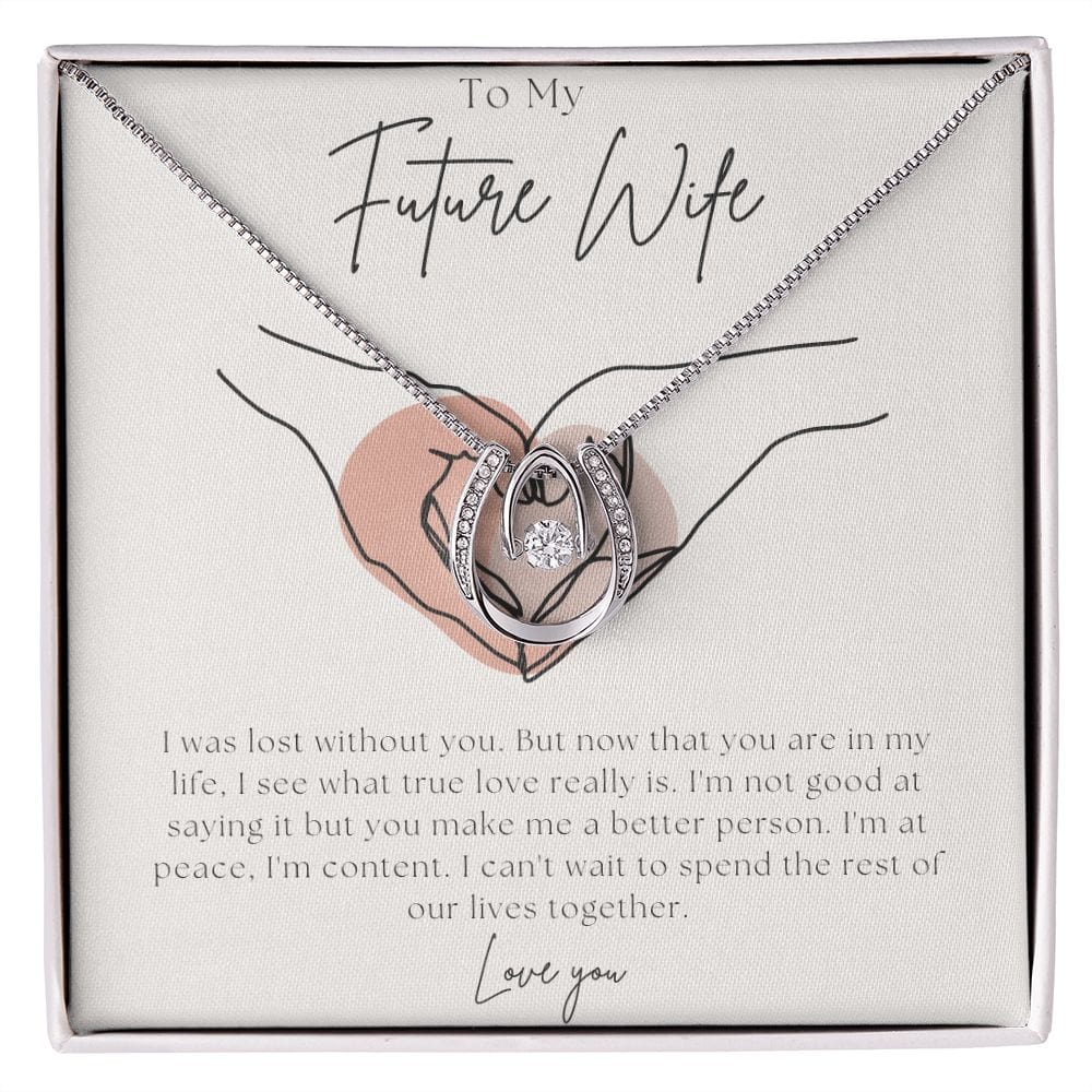 Jewelry Two Tone Box Lucky In Love Necklace For Future Wife
