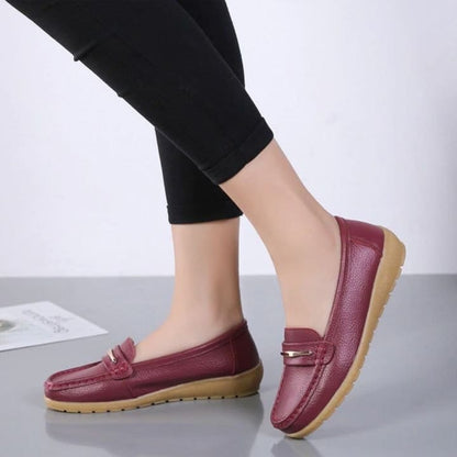 Loafers 2.5 / Burgundy Women Comfortable Leather Loafers