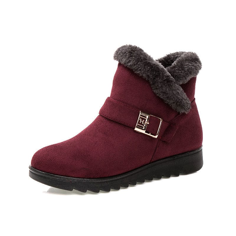 red / 36 Women's Winter Warm Fur Lining Ankle Boots