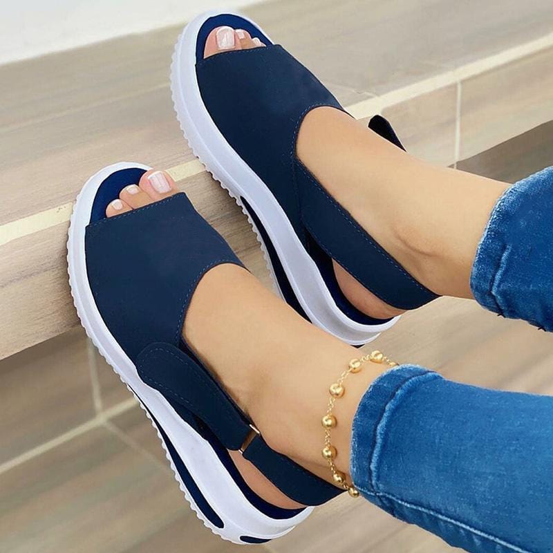 Sandals Navy / 2 Women's Comfy Sports Knit fashionable comfortable sandals