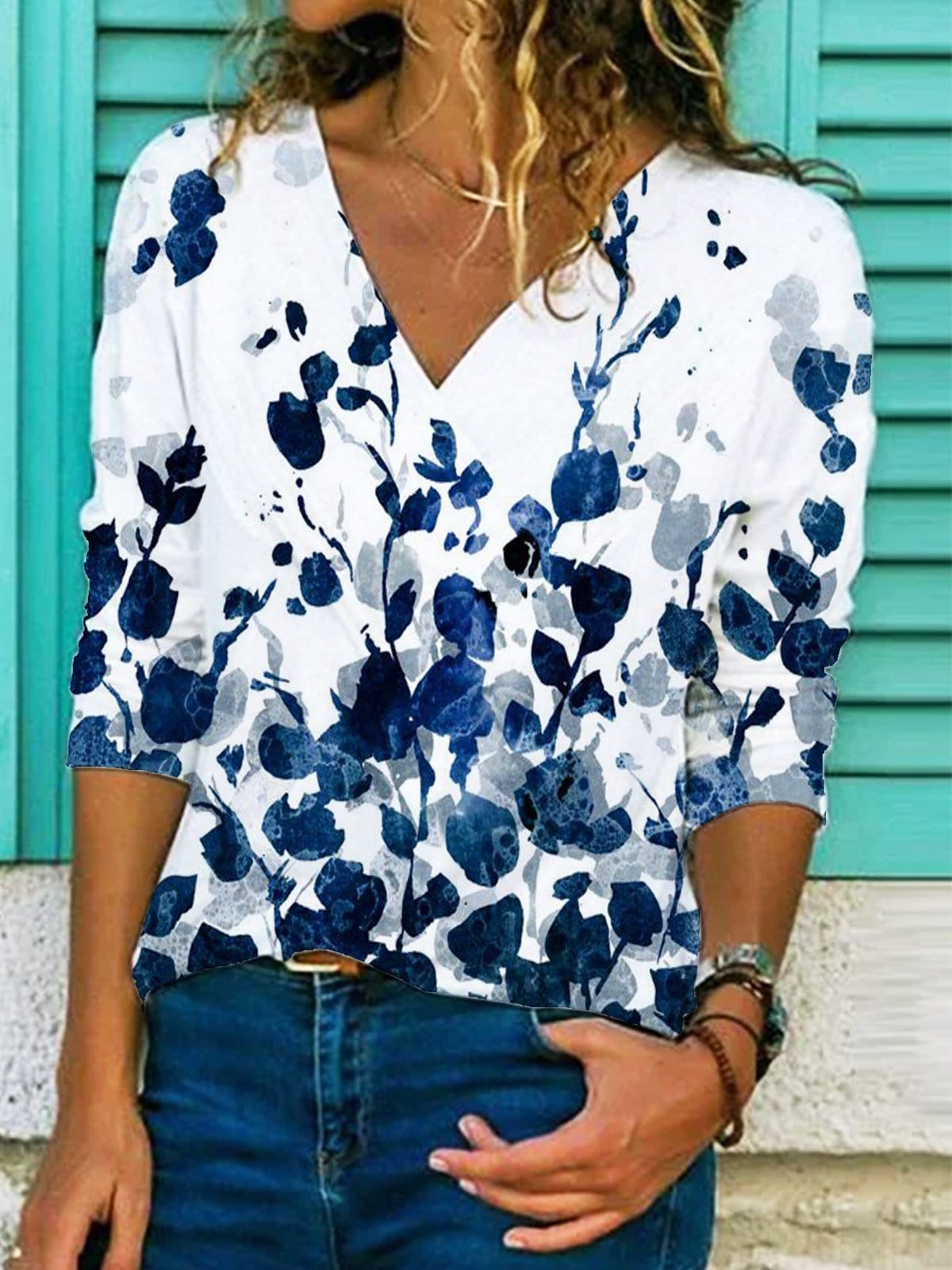 Tops White / S Women Long Sleeve Casual Floral Shirts & Tops